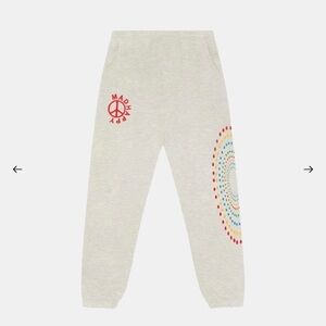 Beige Sweatpants with Colorful Dot Design